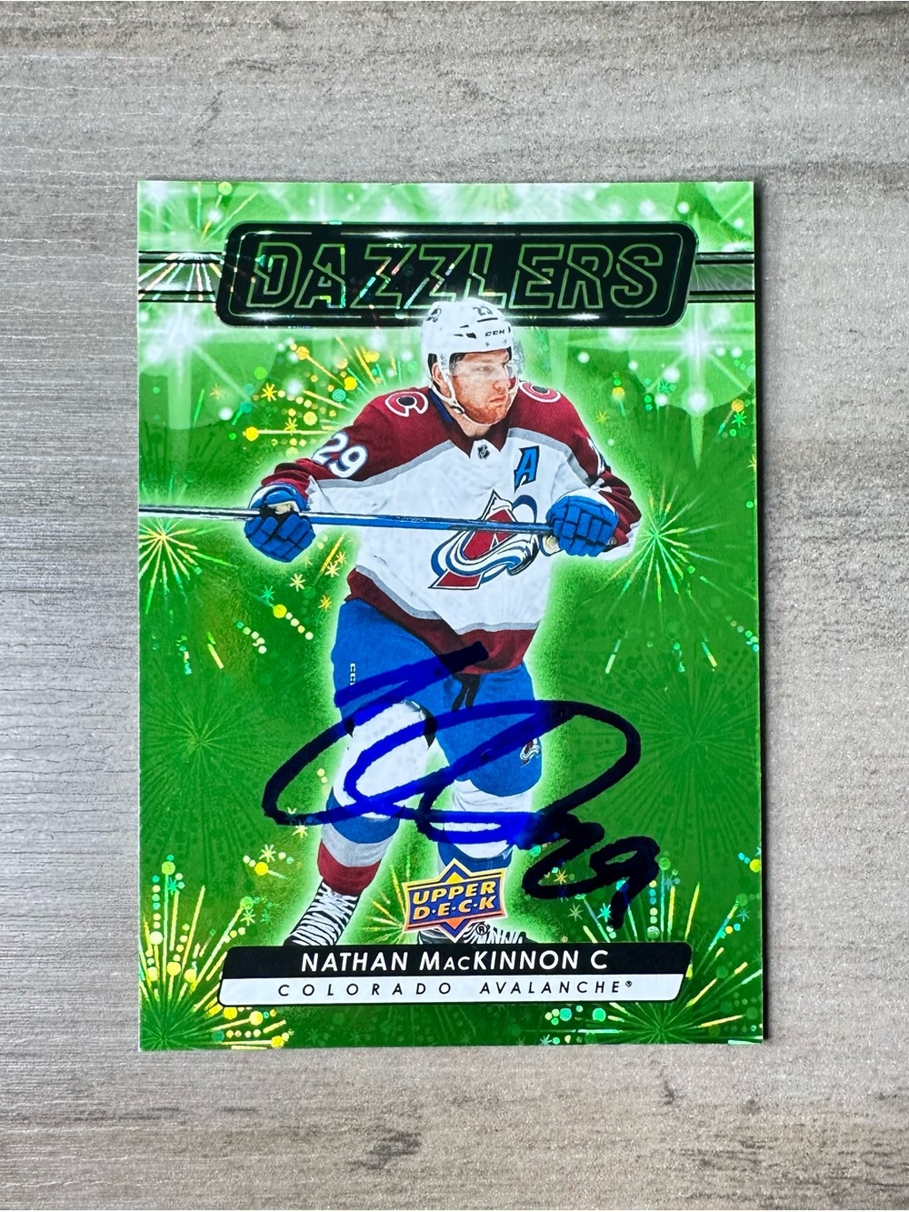 Nathan MacKinnon Autograph 2023/24 Upper Deck Dazzkers #DZ-87. Signed.